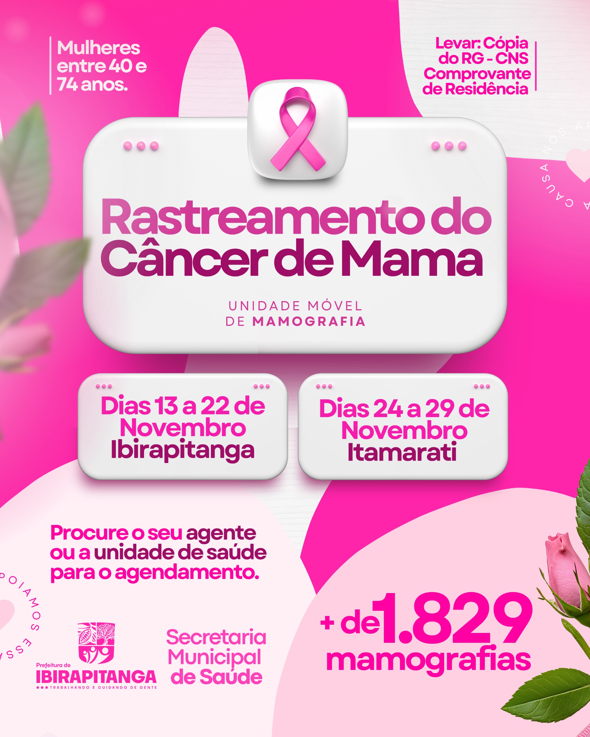 Ibirapitanga recebe Carreta de Rastreamento do Câncer de Mama de 13 a 29 de novembro